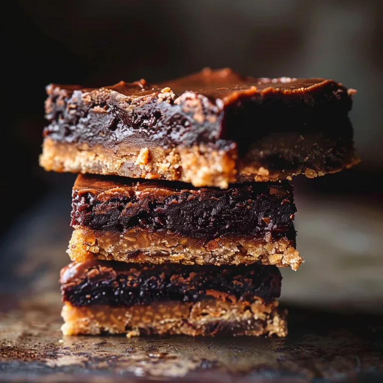 Close-up of homemade gluten-free Healthy Twix Bars with a glossy chocolate coating and layered texture.