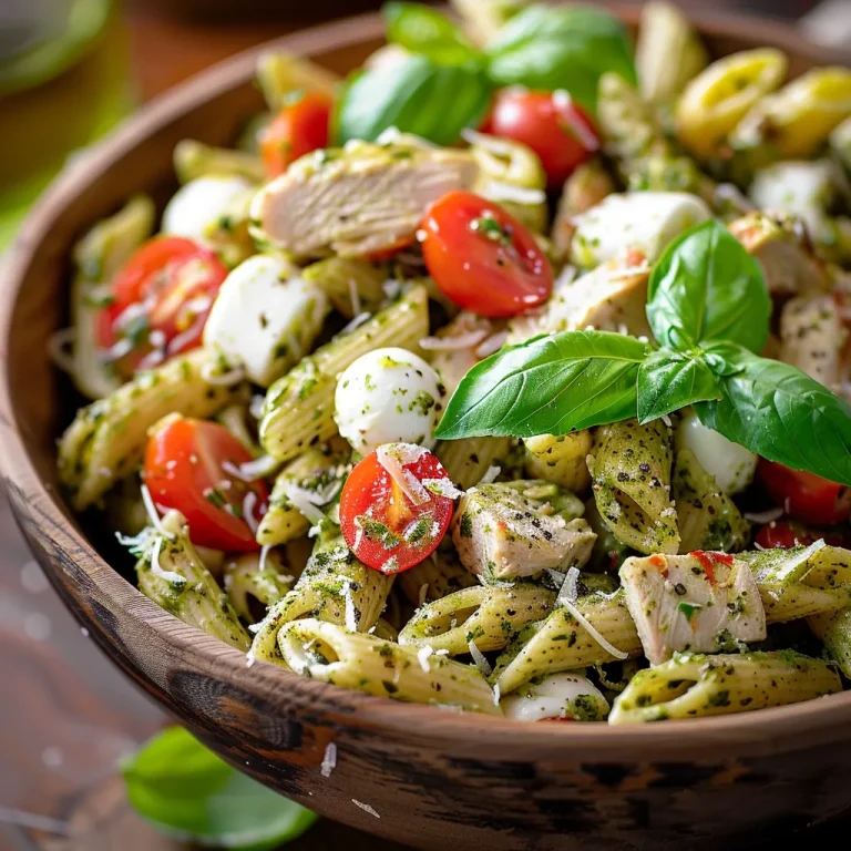 Close-up shot of Healthy Garlic Parmesan Chicken Pasta with cherry tomatoes and spinach.