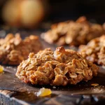 Close-up of Healthy Apple Pie Oatmeal Cookies with a warm, inviting background.
