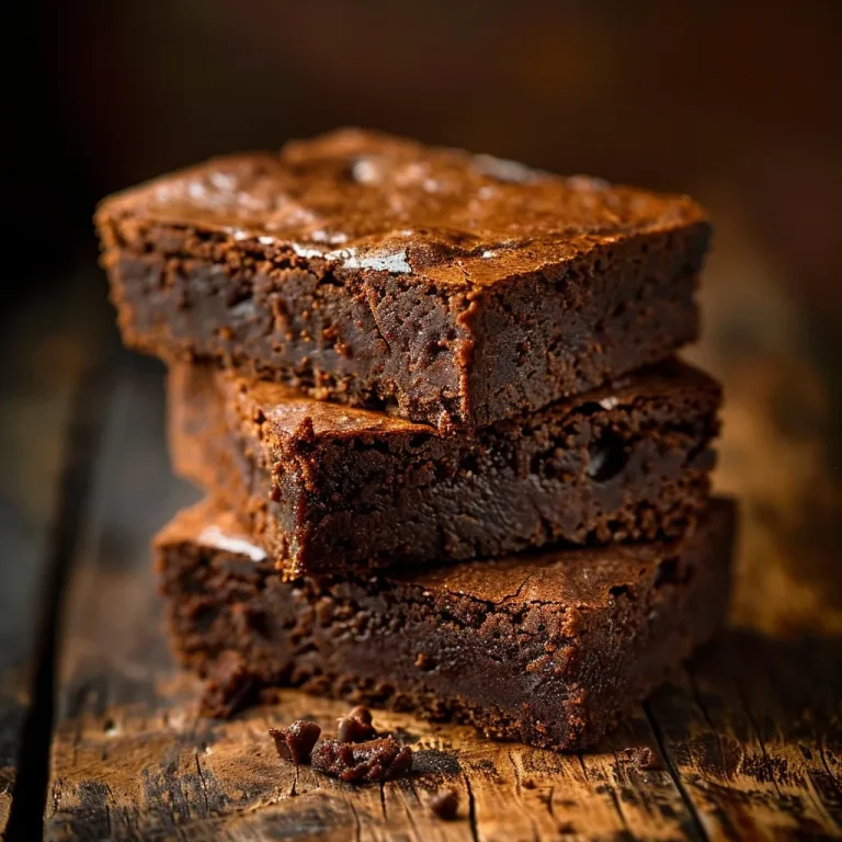 A close-up view of rich, low-calorie Greek yogurt brownies, showcasing their fudgy texture and shiny surface.