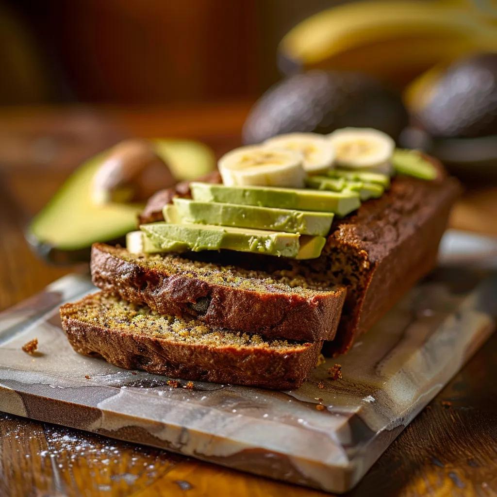 A vibrant piece of avocado bread displaying its green texture with a soft background.