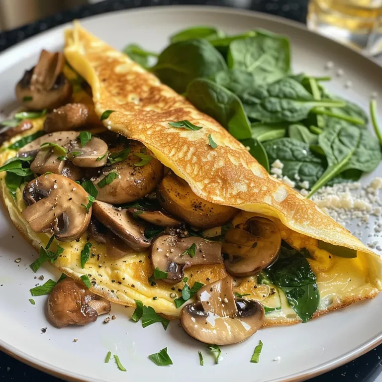 Close-up of a fluffy Just Egg omelette with colorful vegetables.