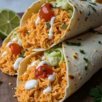 Close-up of High Protein Cheesy Buffalo Chicken on a rustic plate.