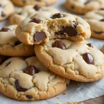 Close-up of a perfectly baked protein Greek yogurt cookie, showcasing its chewy texture and golden edges.