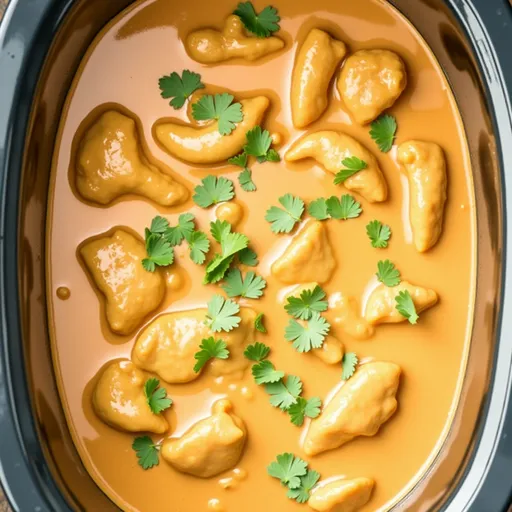 A Flavorful Slow Dance: Discovering My Passion for Healthy Butter Chicken Close-up of a creamy butter chicken dish served in a bowl, garnished with fresh cilantro.