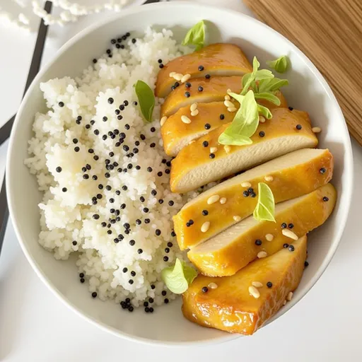 A detailed shot of honey garlic tofu dish, showcasing its golden-brown exterior and glossy glaze.