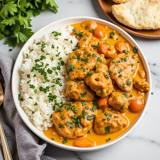 A bowl of vibrant Instant Pot Butter Chicken showcasing its rich sauce and spices, highlighted by soft natural light.