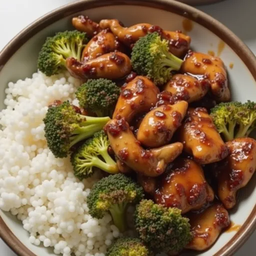 Delicious platter of chicken and broccoli in a crockpot, highlighting textures and colors.