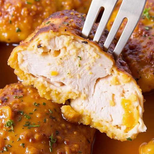 Detailed shot of tender chicken breasts cooked in an Instant Pot, highlighting their juicy texture and spices.