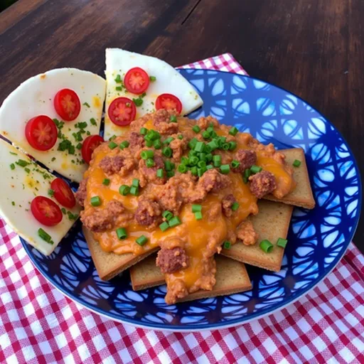 Crockpot Crab Dip in a ceramic bowl, showcasing a rich, creamy texture and garnished with herbs.