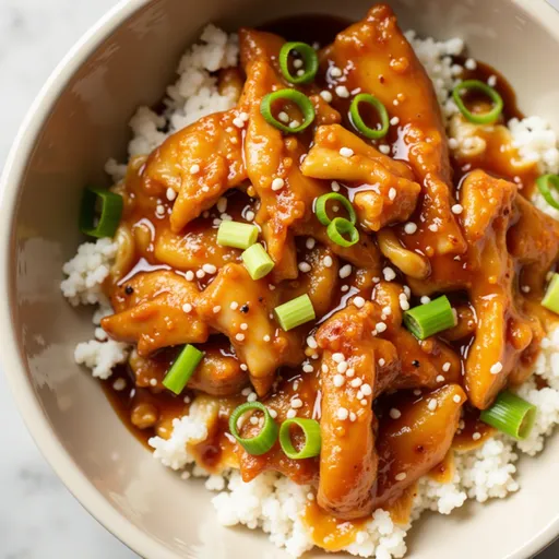 Deliciously plated Slow Cooker Honey Garlic Chicken, showcasing a rich, honey glaze and tender chicken thighs.