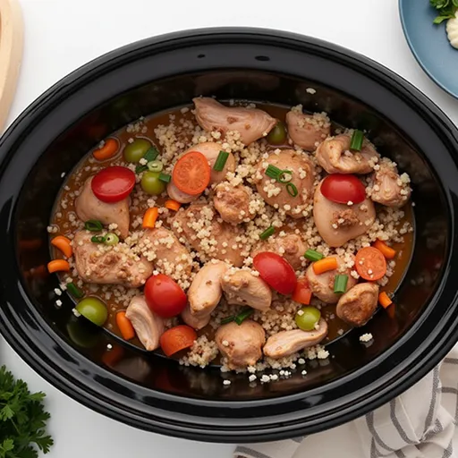 Delicious Slow Cooker Chicken Jambalaya displayed in a warm, inviting setting.