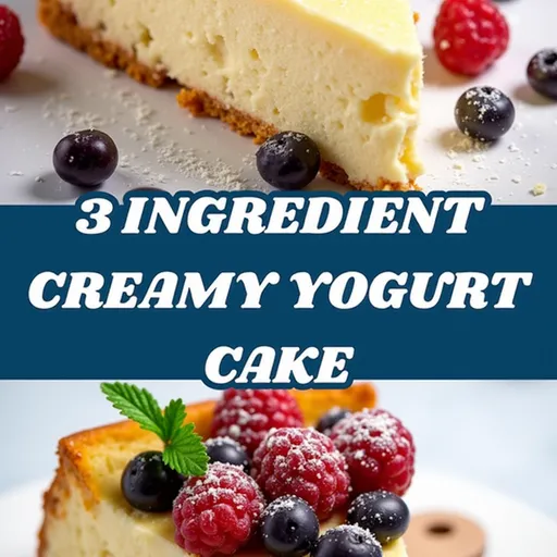 An appetizing slice of yogurt cake on a plate, with a golden crust and a moist interior.
