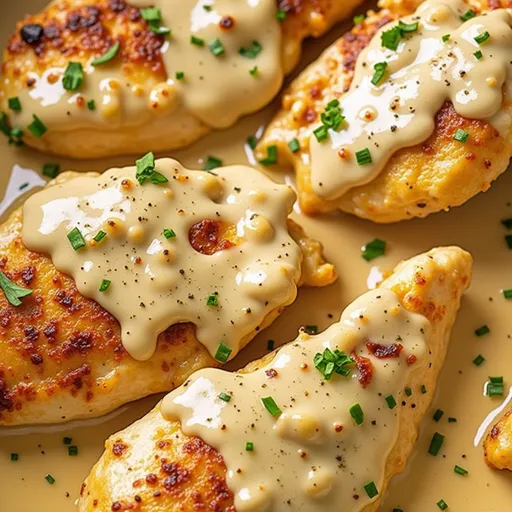 Delicious bowl of ranch chicken featuring shredded cheese and garnished with parsley.