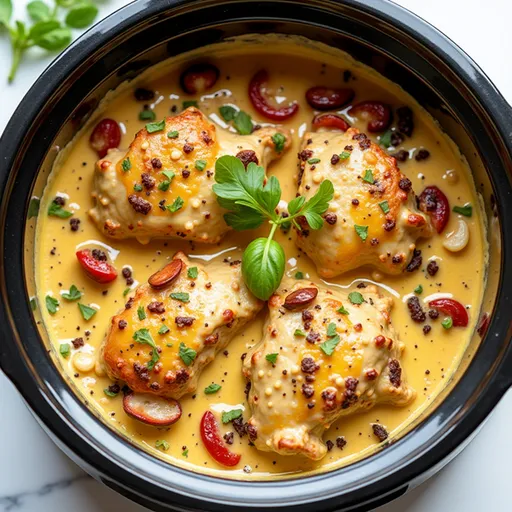 A detailed shot of rich Crockpot Crab Dip with a creamy texture and spices visible.