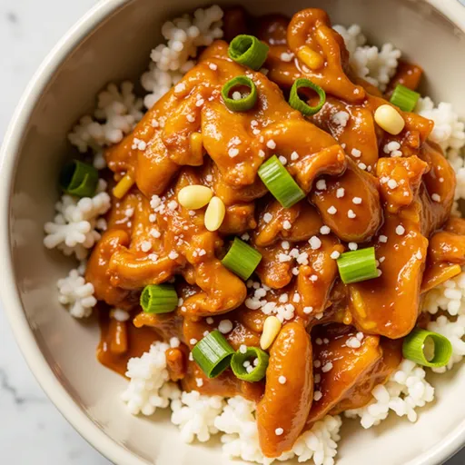 A tempting dish of Slow Cooker Honey Garlic Chicken, highlighting the texture and color of the honey sauce.