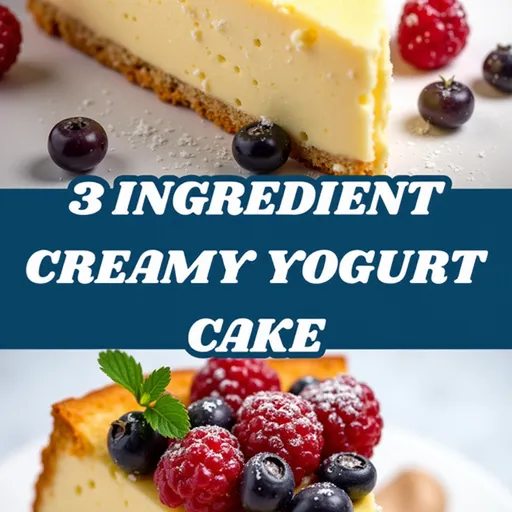 A beautifully styled yogurt cake with a light, fluffy appearance captured in warm natural light.