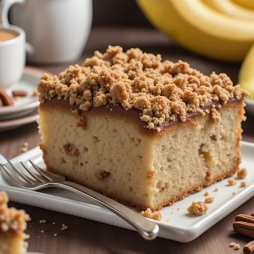 Artistic shot of an inviting Apple Crumble Cake, highlighting its texture and warm colors.