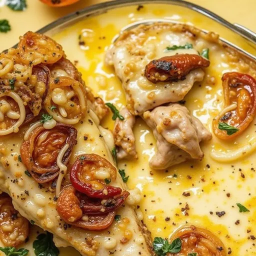 Appetizing presentation of a Crock Pot dish showcasing chicken, creamy sauce, and vibrant garnishes.