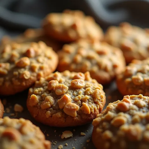 Delicious carrot cake oatmeal cookies arranged on a rustic surface, emphasizing their soft, chewy texture.