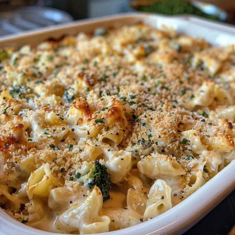 A close-up view of Creamy Keto Chicken Alfredo Casserole, showcasing juicy chicken and melted cheese.