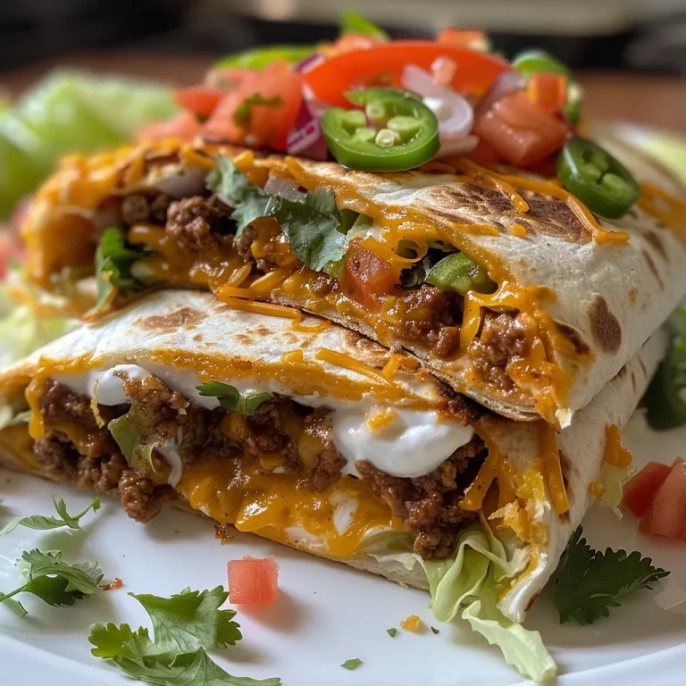 Close-up of a juicy Keto Crunchwrap, showcasing layers of ingredients.