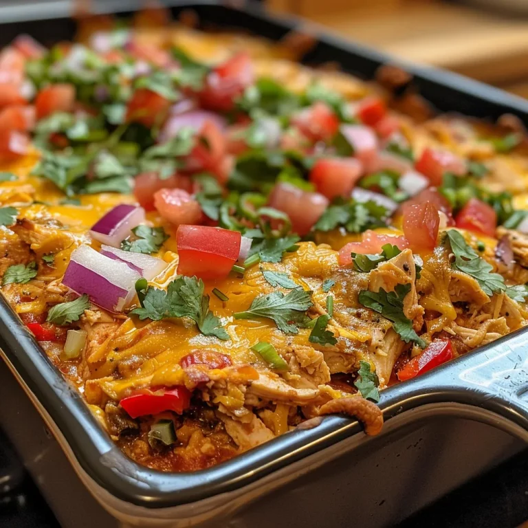 Close-up view of a juicy Keto Mexican Casserole topped with melted cheese and fresh cilantro.