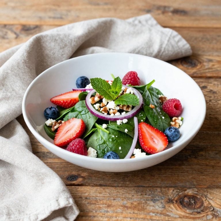 Yummy Strawberry Spinach Salad with Maple Syrup Dressing