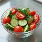 A fresh and colorful tomato salad with basil and mozzarella