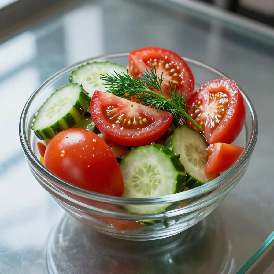 A fresh and colorful tomato salad with basil and mozzarella
