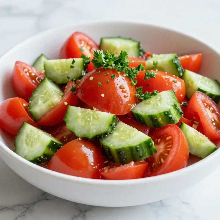 A vibrant tomato and onion salad in a bowl, garnished with fresh herbs