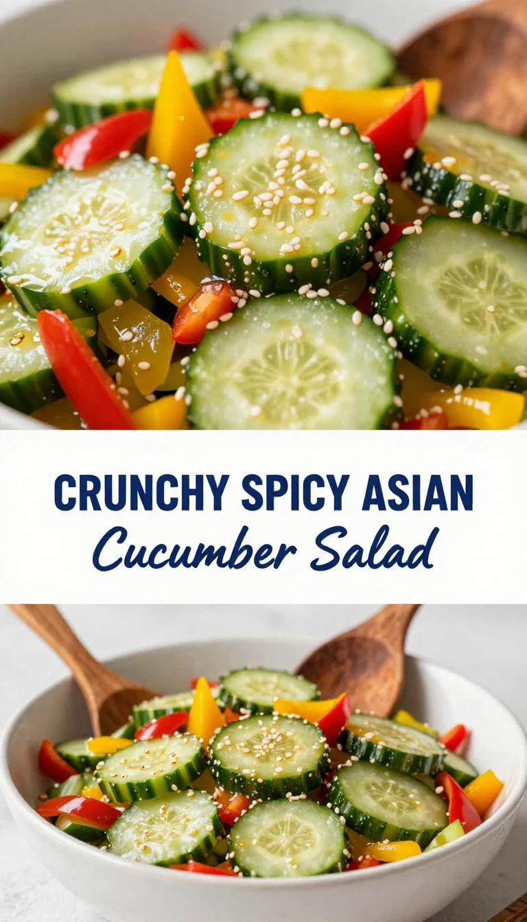 A colorful bowl of cucumber pepper salad topped with fresh herbs