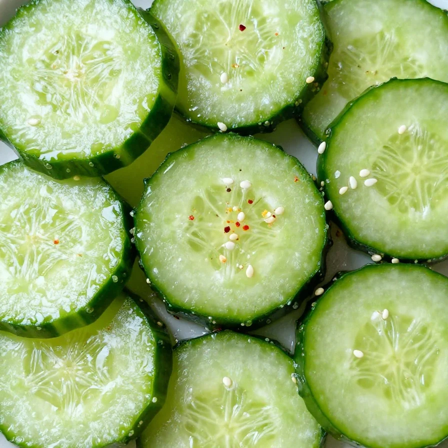 A vibrant bowl of easy Asian cucumber salad with sesame seeds and cilantro