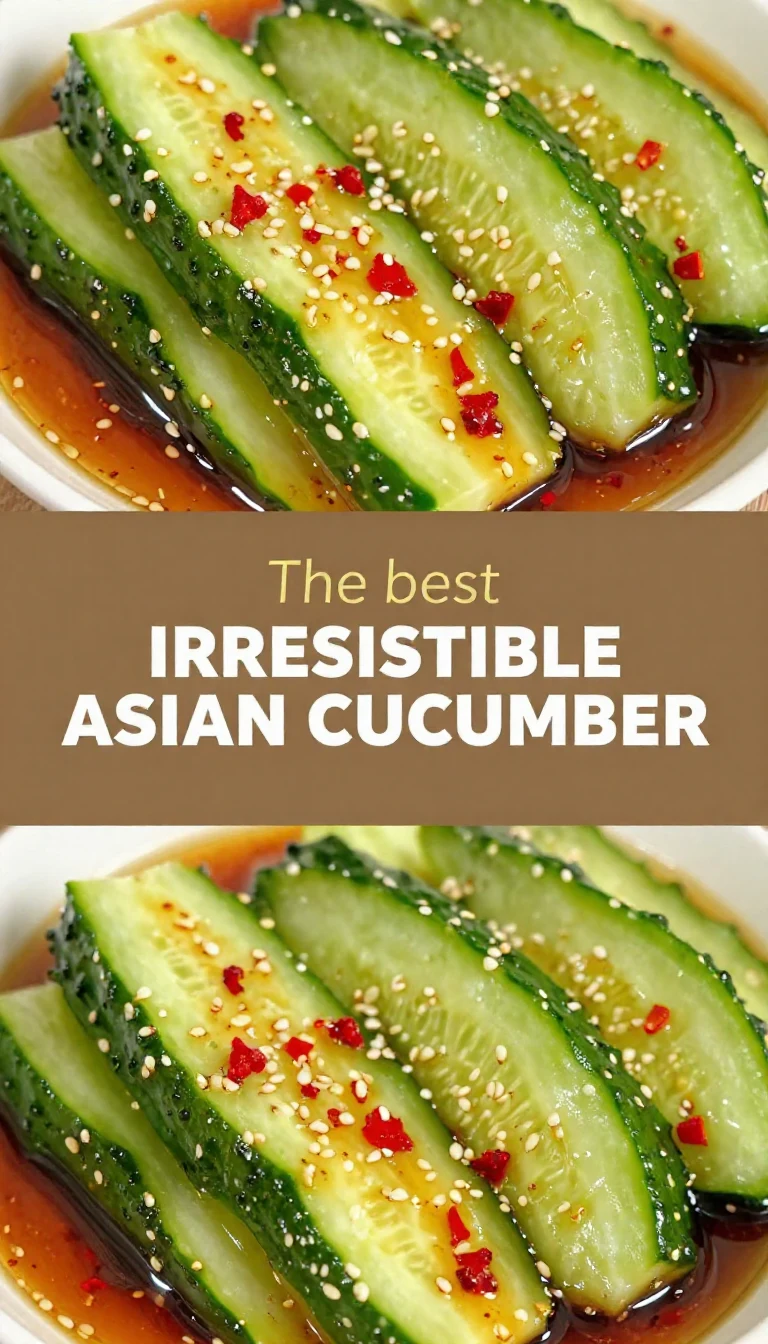 A vibrant bowl of easy Asian cucumber salad with sesame seeds and cilantro