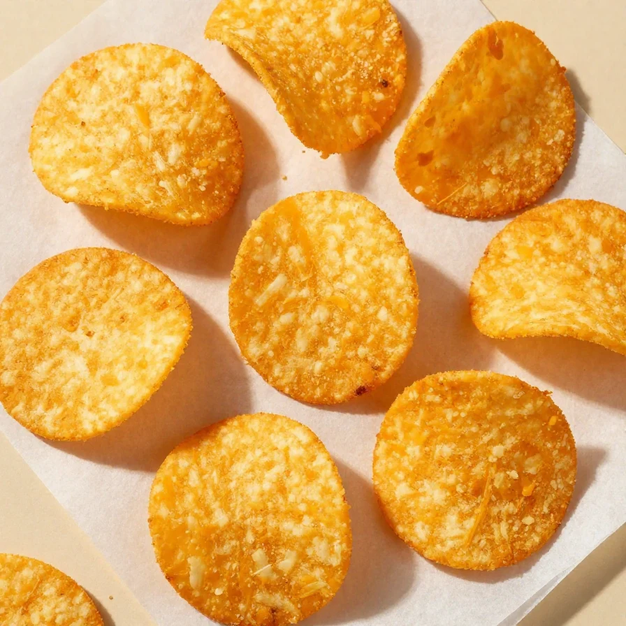 A plate of homemade keto low carb garlic cheddar cheese crisps