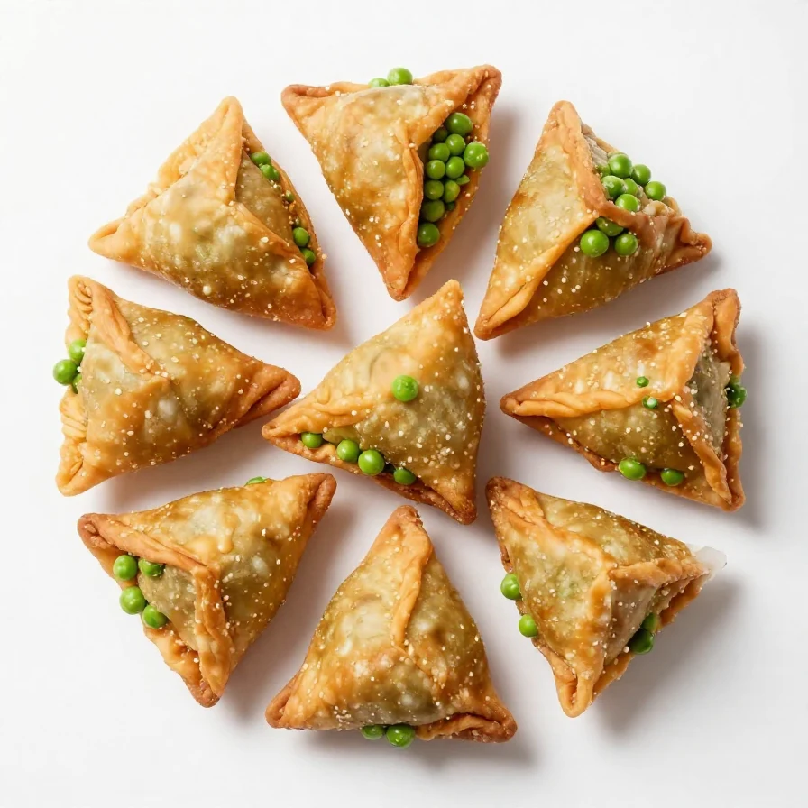 A plate of golden brown gluten free samosa patties garnished with fresh cilantro