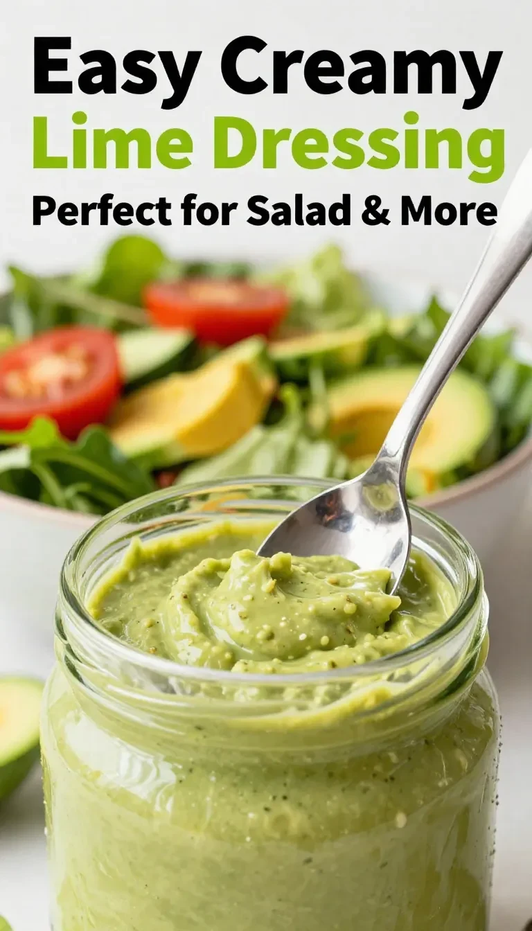 A bowl of creamy avocado lime dressing with fresh ingredients around it