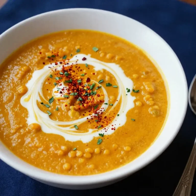 Curried Lentil Soup A bowl of curried lentil soup garnished with fresh cilantro and lime slices