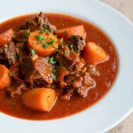 A delicious slow-cooker osso bucco served with fresh gremolata on top