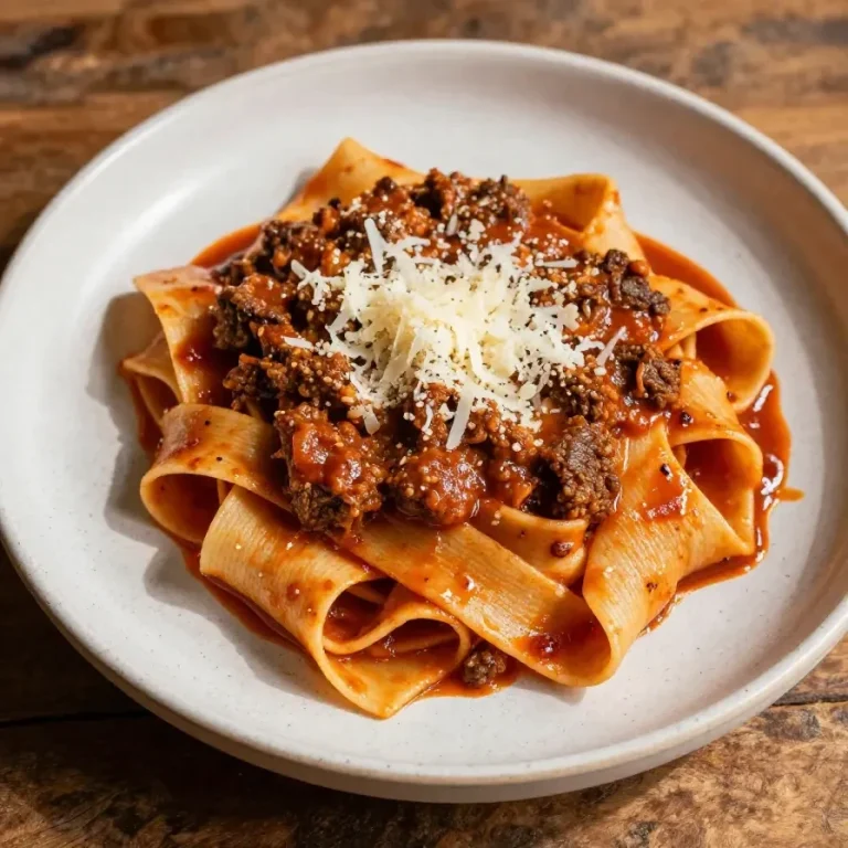 Slow cooker beef brisket ragu A rich and savory slow cooker beef brisket ragu served over pasta