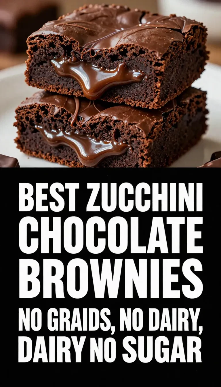 A close-up of fudgy zucchini chocolate brownies on a white plate