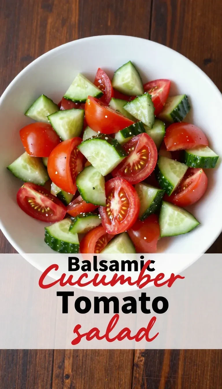Fresh balsamic cucumber tomato salad in a bowl