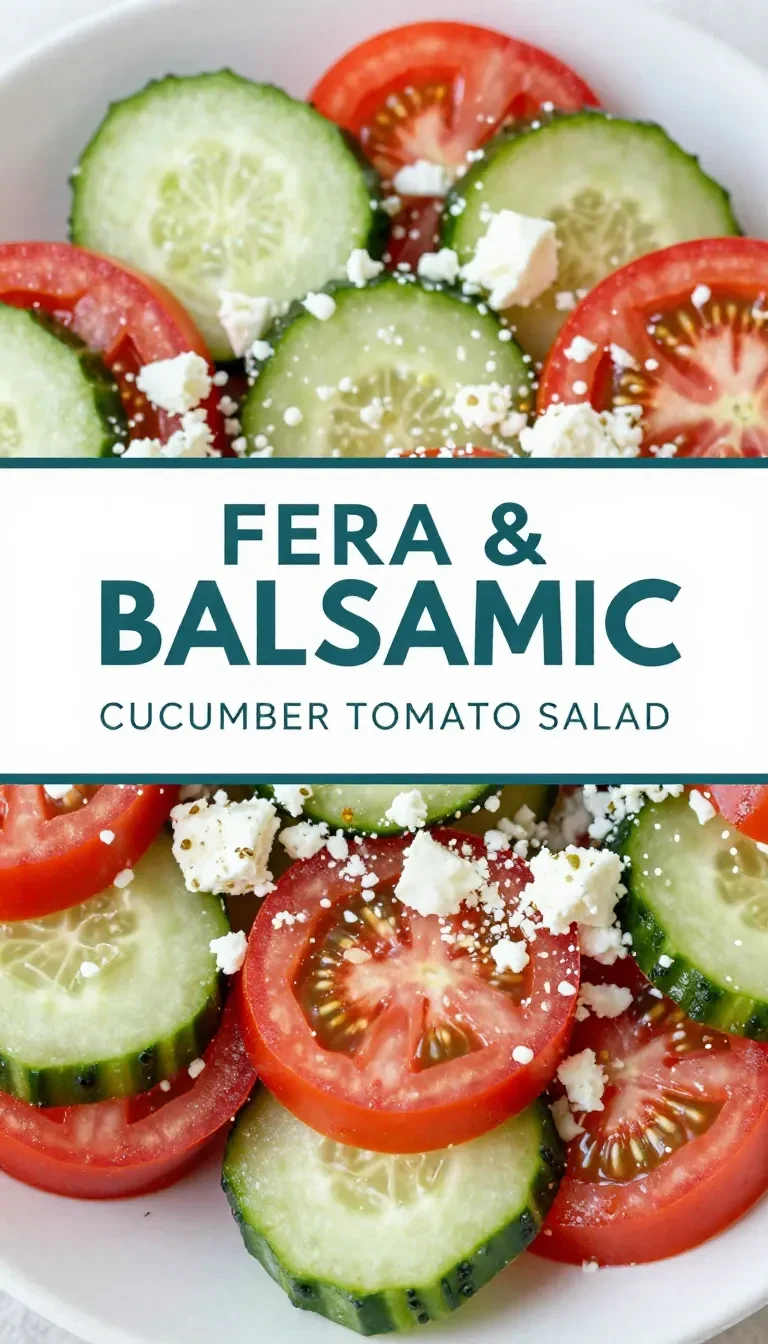 A fresh cucumber tomato salad with vibrant colors and herbs