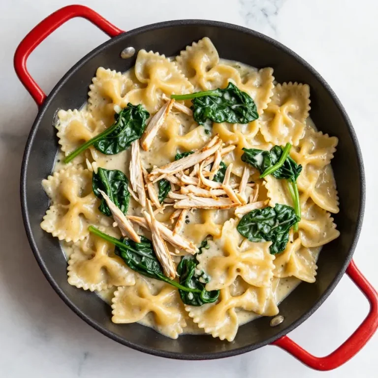 A creamy Boursin chicken pasta dish garnished with fresh parsley